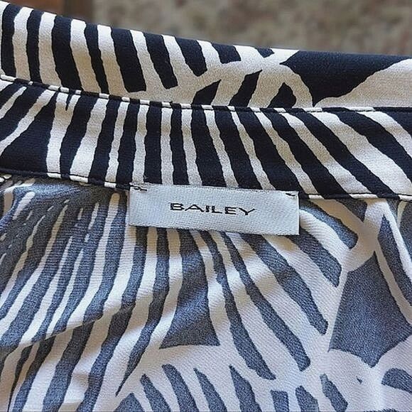 Vtg monochromatic tropical print long sleeve button up blouse - Picture 5 of 14